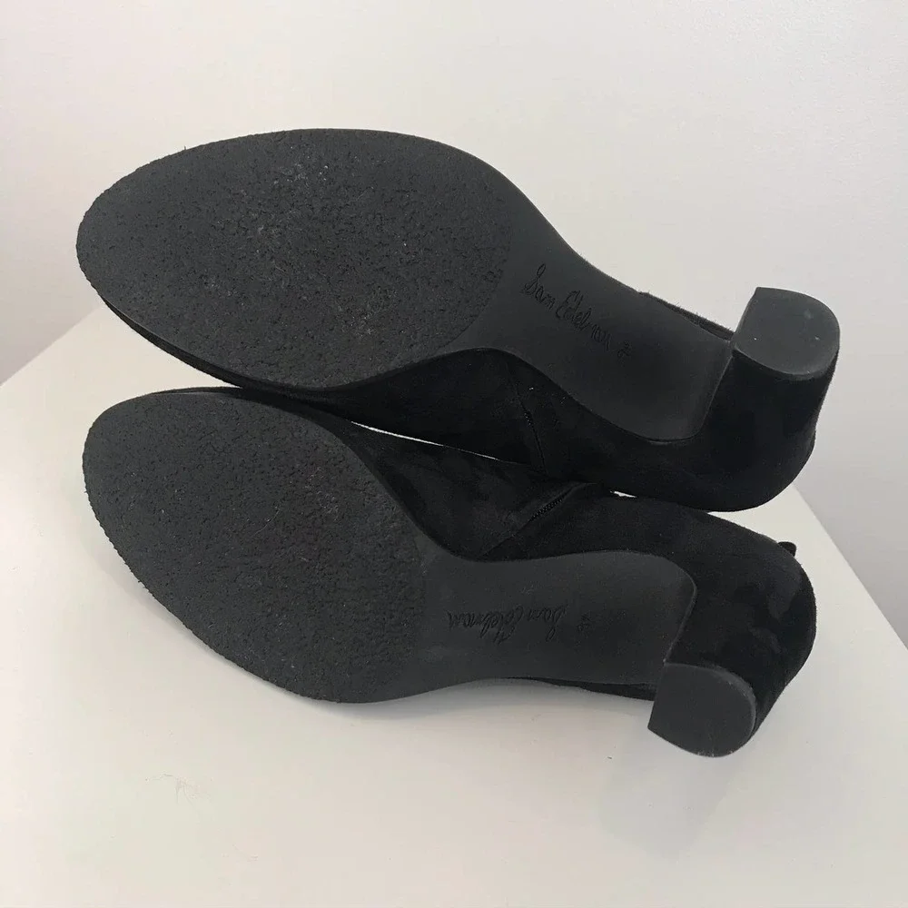 Sam Edelman Sianna Suede Black Booties Size 8 - Picture 8 of 11
